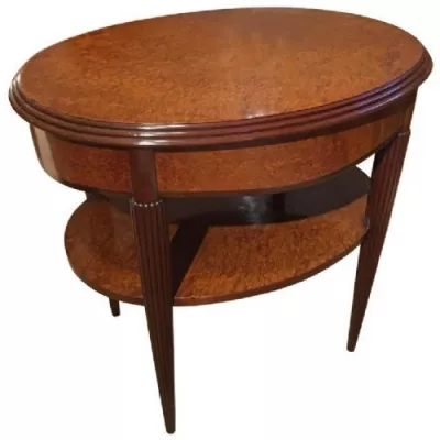 Britischer Art Deco Beistelltisch Mahagoni Ulme antik ca 1930