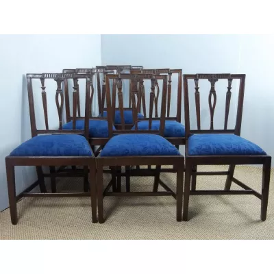 6 Edwardianische Antike Englische Mahagoni Esszimmerstühle ca. 1910