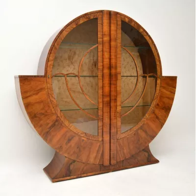 Art Deco Nussbaum Bücherschrank antik englisch ca 1920