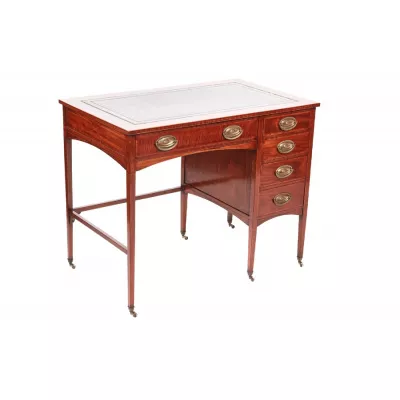 Edwardianischer Antiker Englischer Mahagoni Schreibtisch ca. 1900