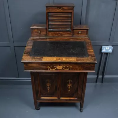 Edwardianischer Antiker Echer Palisander Davenport ca. 1900