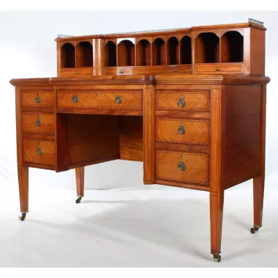 Edwardianischer Englischer Satinholz Schreibtisch antik ca. 1900