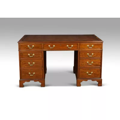 Edwardianischer Antiker Englischer Mahagoni Schreibtisch ca. 1900
