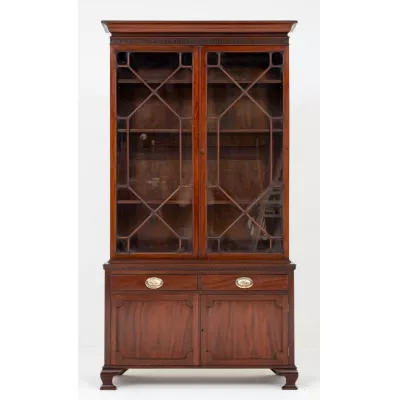 Georgianischer Mahagoni Bücherschrank original antik ca 1920