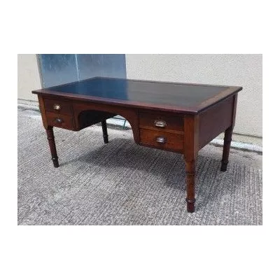 Edwardianischer Antiker Englischer Mahagoni Schreibtisch ca. 1900