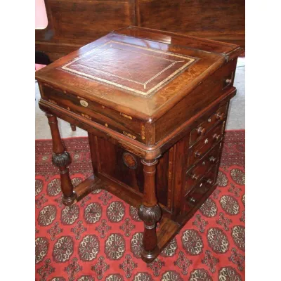 Viktorianischer Antiker Englischer Palisander Davenport ca. 1860
