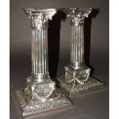 Viktorianische versilberte Kerzenhalter original antik ca 1880