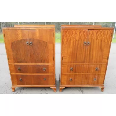 Art Deco Nussbaum Mahagoni Kleiderschränke antik englisch ca 1930