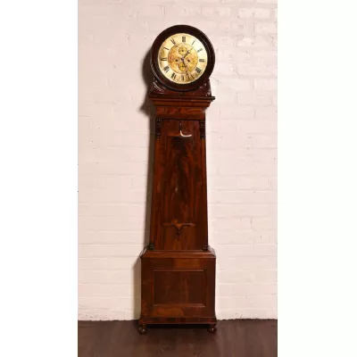 Viktorianische Antike Englische Mahagoni Standuhr ca. 1860