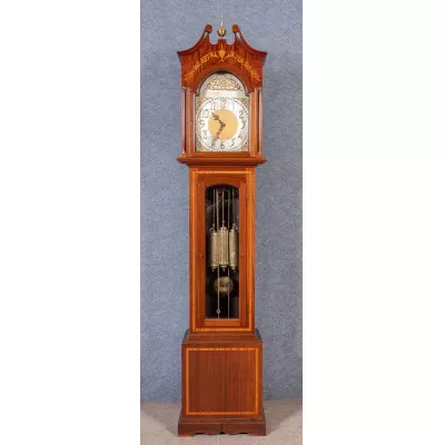 Edwardianische Antike Englische Mahagoni Standuhr ca. 1910