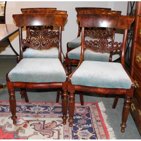 6 Viktorianische Antike Mahagoni Esszimmer Stühle englisch ca. 1860
