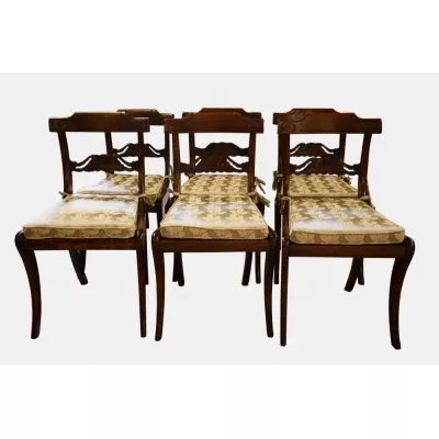 6 William IV. Antike Englische Buchen Esszimmerstühle ca. 1830