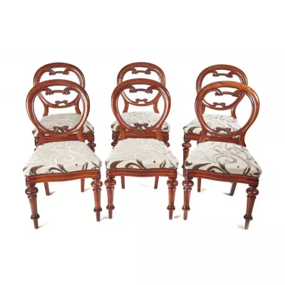 6 Antike Viktorianische Mahagoni Esszimmerstühle antik ca. 1860