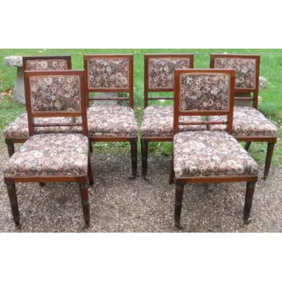 6 Edwardianische Antike Mahagoni Esszimmerstühle englisch ca. 1900