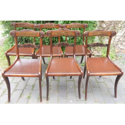 6 Regency Antike Englische Palisander Esszimmerstühle ca. 1820