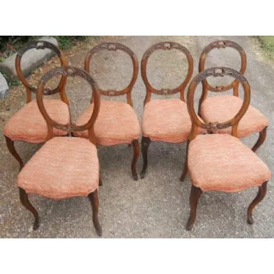 6 Viktorianische Antike Nussbaum Esszimmerstühle englisch ca. 1850