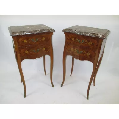 Antikes Englisches Paar Palisander Nachttische ca. 1920