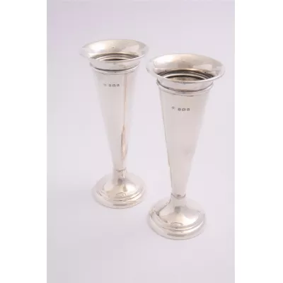 Edwardianische antike Silber Vasen Echtsilber 1906