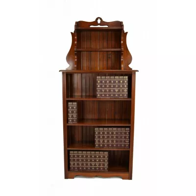 Jugenstil Antikes Viktorianisches Nussbaum Bücherregal englisch ca. 1890