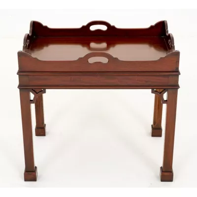 Englischer Mahagoni Kaffeetisch Tablett antik ca 1920