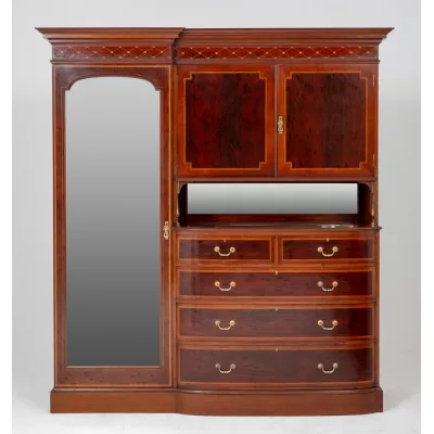 Antiker edwardianischer Mahagoni Kleiderschrank englisch ca 1890