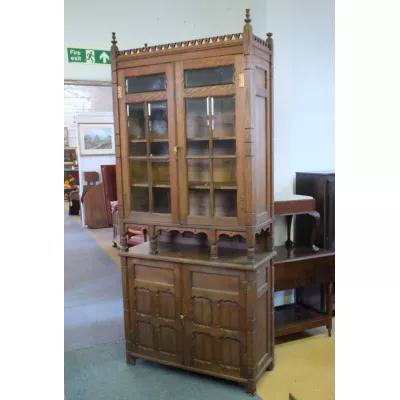 Antiker Arts & Crafts Bücherschrank Eiche englisch 19. Jh