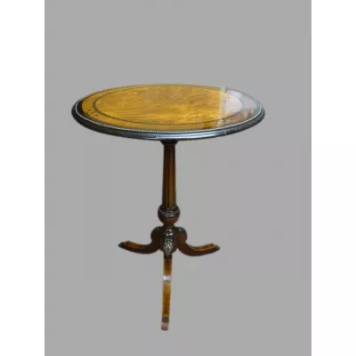 Viktorianischer antiker Beistelltisch Ebenholz Nussbaum Amboyna ca 1880