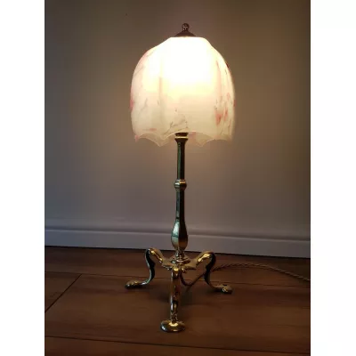 Antike englische Pullman Tischlampe Messing Faraday & Son ca 1910