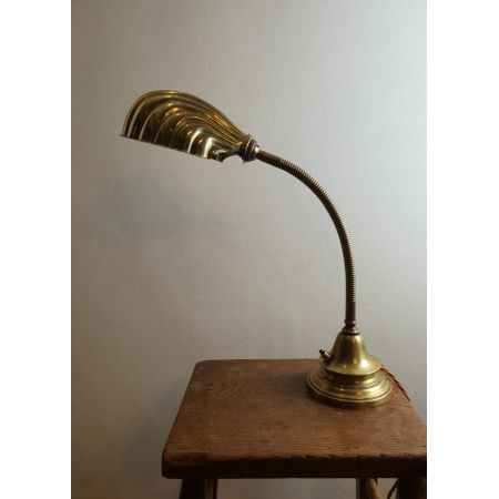 Antike britische Messing Schreibtischlampe ca 1920