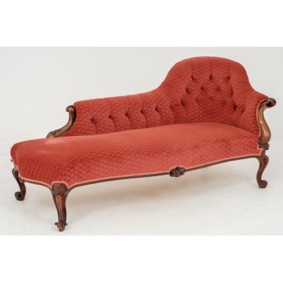 Viktorianische Palisander Chaise Longue Stoff antik ca 1860