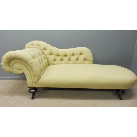 Viktorianische Chesterfield Chaiselongue Mahagoni original antik ca 1860