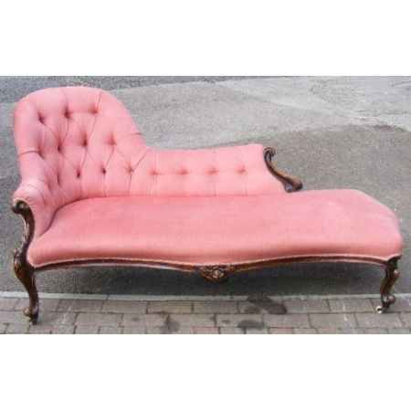 Viktorianische Chesterfield Mahagoni Chaiselounge original antik ca 1850