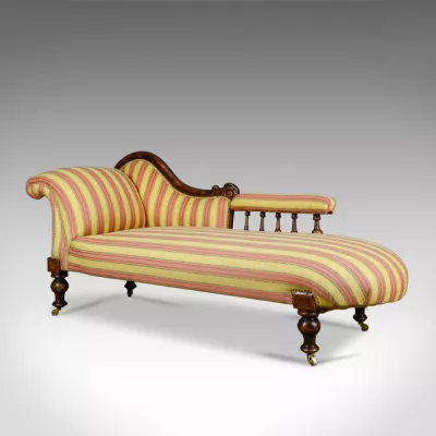 Antike viktorianische Chaise Longue Mahagoni englisch ca 1870