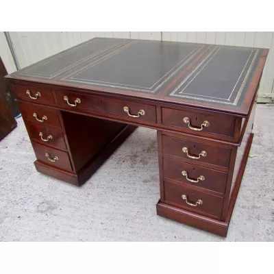 Antiker original britischer Mahagoni Schreibtisch Partners Desk 19. Jh