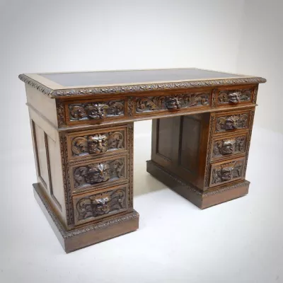 Britischer antiker Schreibtisch Eiche original ca 19. Jh