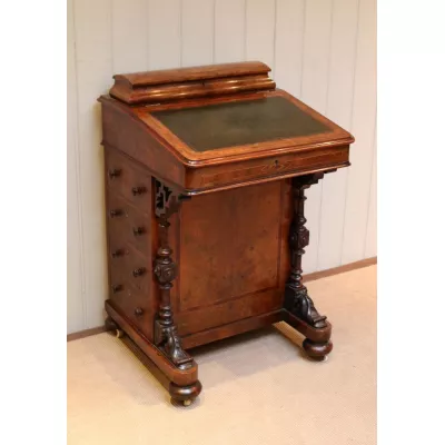Viktorianischer Davenport Nussbaum Schreibtisch antik ca 1880