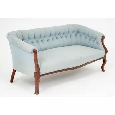 Viktorianisches Antikes Englisches Mahagoni Chesterfield Sofa ca. 1890