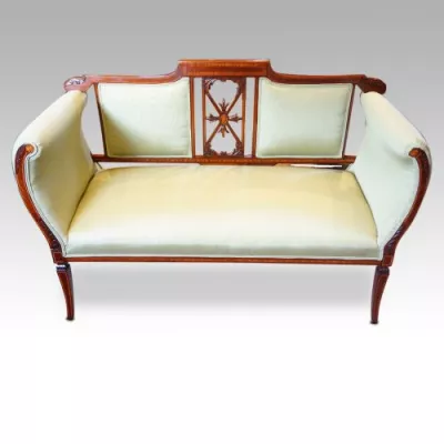 Edwardianisches Antikes Englisches Mahagoni Sofa ca. 1900