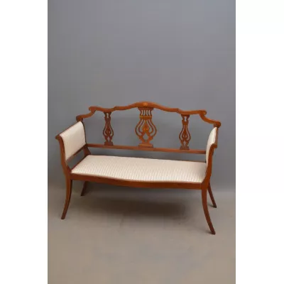 Edwardianisches Antikes Englisches Mahagoni Sofa ca. 1900
