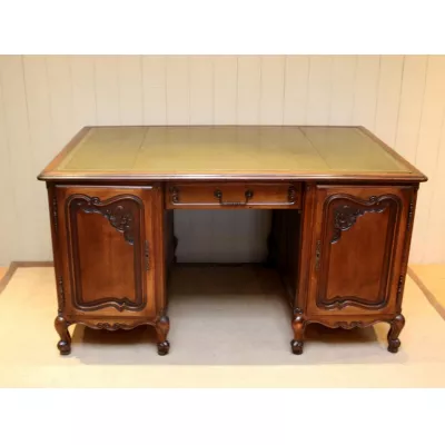 Britischer Schreibtisch Eiche Partners Desk antik ca 1920