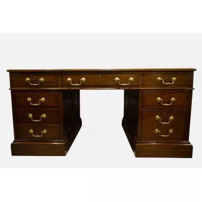 Britischer antiker Mahagoni Schreibtisch ca 1910