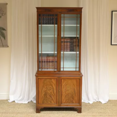 Edwardianischer antiker Mahagoni Bücherschrank ca 1900