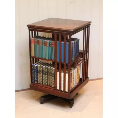 Edwardianisches Mahagoni Revolving Bookcase Bücherregal antik ca 1910