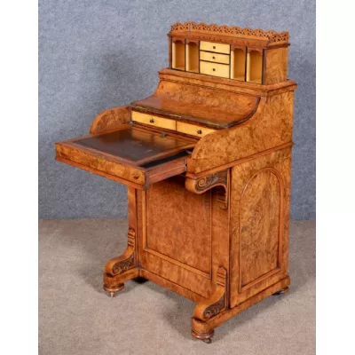 Viktorianischer antiker Davenport Schreibtisch Nussbaum englisch ca 1870