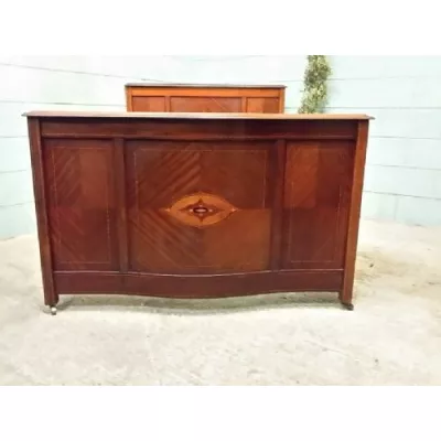 Edwardianisches original antikes Mahagoni Doppelbett englisch ca 1900