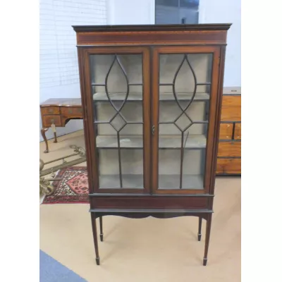 Edwardianische antike Mahagoni Vitrine britisch ca 1890