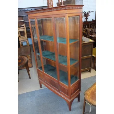 Edwardianische antike Vitrine Massivholz britisch ca 1890