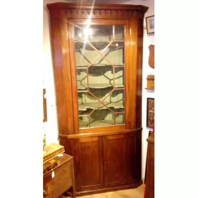 Georgianische antike Mahagoni Vitrine Eckschrank britisch ca 1790