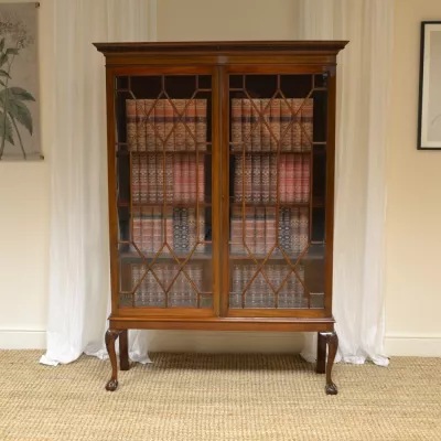 Edwardianische antike Mahagoni Vitrine Bücherschrank britisch ca 1900