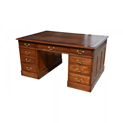 Viktorianischer antiker Mahagoni Schreibtisch britisch ca 1850